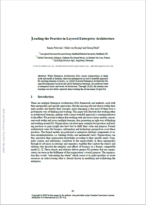 Leading the Practice in Layered Enterprise Architecture