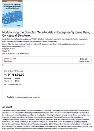 Modularising the Complex Meta Models in Enterprise Systems Using Conceptual Structures - Computer Science