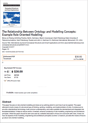 The Relationship Between Ontology and Modelling Concepts - Example of Role-Oriented Modelling