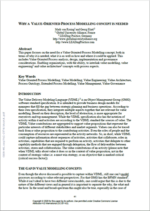 Why A Value-Oriented Process Modelling Concept Is Needed